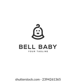 logotipo de bebé con vector de diseño de campana.