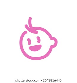 Baby logo design. symbol with line and colorful concept. fun vector illustration Cute and Cheerful Baby