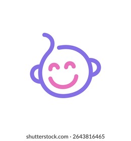 Baby logo design. symbol with line and colorful concept. fun vector illustration Happy Baby Face