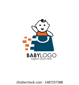 Baby logo design vector template