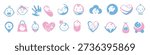 baby logo icon element set