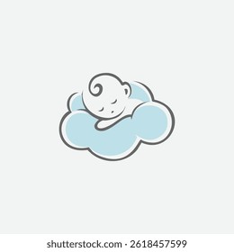 baby logo sleeping comfortably illustration