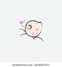 baby logo sleeping comfortably illustration