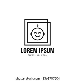 Baby logo template design. Minimalist baby logo with modern frame vector design