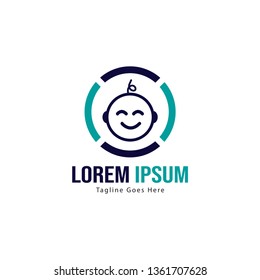 Baby logo template design. Minimalist baby logo with modern frame vector design