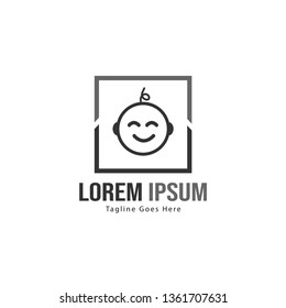 Baby logo template design. Minimalist baby logo with modern frame vector design