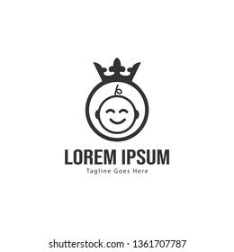 Baby logo template design. Minimalist baby logo with modern frame vector design