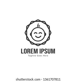 Baby logo template design. Minimalist baby logo with modern frame vector design