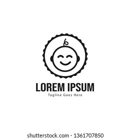 Baby logo template design. Minimalist baby logo with modern frame vector design