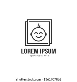 Baby logo template design. Minimalist baby logo with modern frame vector design