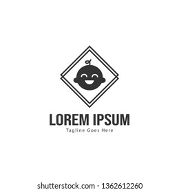 Baby logo template design. Minimalist baby logo with modern frame vector design