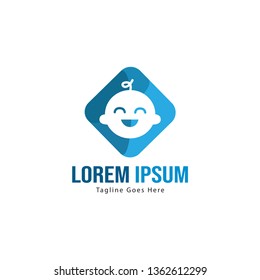 Baby logo template design. Minimalist baby logo with modern frame vector design