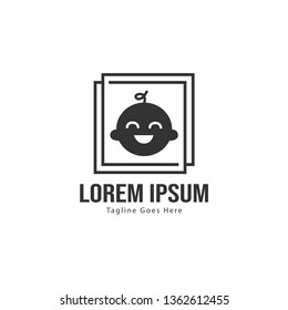Baby logo template design. Minimalist baby logo with modern frame vector design