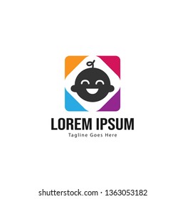 Baby logo template design. Minimalist baby logo with modern frame vector design