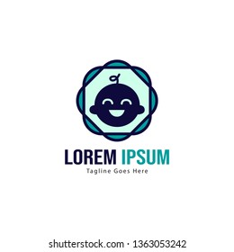 Baby logo template design. Minimalist baby logo with modern frame vector design
