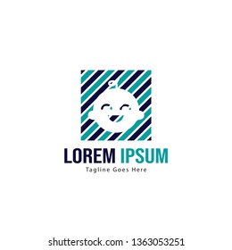 Baby logo template design. Minimalist baby logo with modern frame vector design