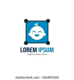 Baby logo template design. Minimalist baby logo with modern frame vector design