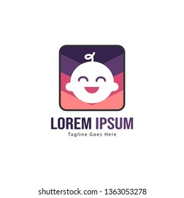 Baby logo template design. Minimalist baby logo with modern frame vector design