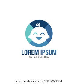 Baby logo template design. Minimalist baby logo with modern frame vector design