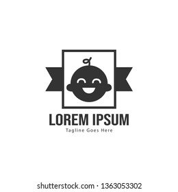 Baby logo template design. Minimalist baby logo with modern frame vector design