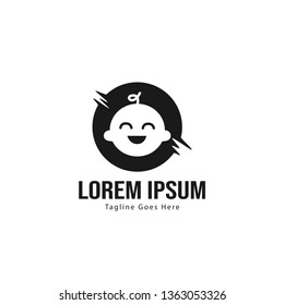 Baby logo template design. Minimalist baby logo with modern frame vector design