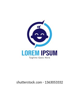 Baby logo template design. Minimalist baby logo with modern frame vector design