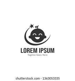 Baby logo template design. Minimalist baby logo with modern frame vector design