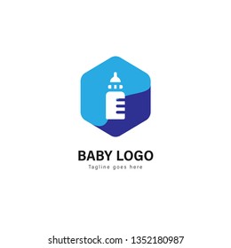 Baby logo template design. Baby logo with modern frame isolated on white background