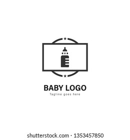 Baby logo template design. Baby logo with modern frame isolated on white background