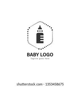Baby logo template design. Baby logo with modern frame isolated on white background