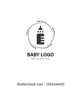 Baby logo template design. baby logo with modern frame isolated on white background