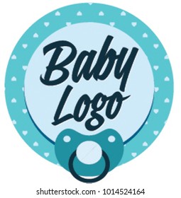 Baby Logo Vector in Blue