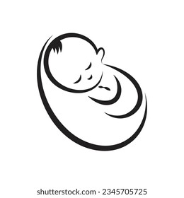 Baby logo vector icon templatedesign