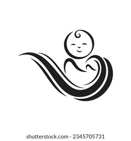 Baby logo vector icon templatedesign