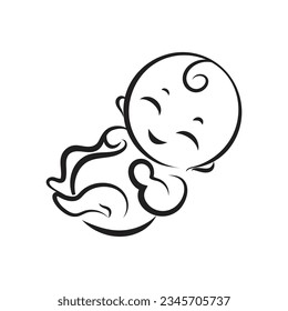 Diseño de plantillas de iconos vectoriales del logotipo del bebé