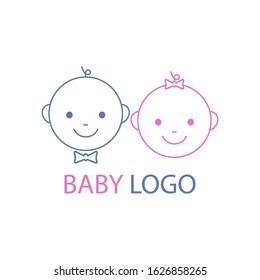 Baby logo vector illustration. Child head icon isolated