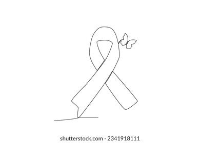 A baby loss awareness band. Pregnancy and infant loss awareness month one-line drawing