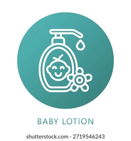 Relleno Del Gradiente De La Loción Del Bebé, Mini Icono De La Ilustración Relacionado Con El Cuidado Personal, La Tienda De La Belleza, El Cuidado Corporal Y Más. Uso Para El Concepto Moderno, Ui, Web Ux Y Desarrollo De App.