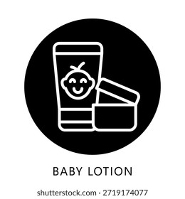 Botón Del Icono De La Loción Del Bebé, Mini Ilustración Relacionada Con El Cuidado Personal. Uso Para El Concepto Moderno, Ui, Web Ux Y Desarrollo De App.