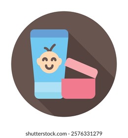 Baby Lotion Rounded Vector EPS 10 for print, digital UI, UX kit, web and app development for health, personal care, body treatment and more.