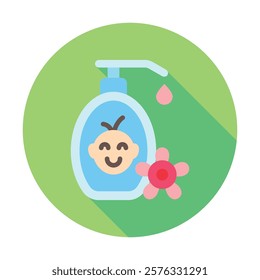 Baby Lotion Rounded Vector EPS 10 for print, digital UI, UX kit, web and app development for health, personal care, body treatment and more.