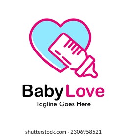 Baby love design logo template illustration