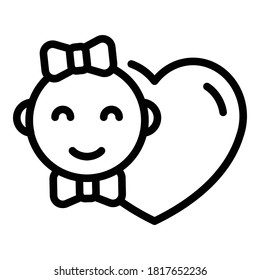 Baby love family icon. Outline baby love family vector icon for web design isolated on white background