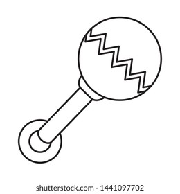 baby maraca pacifier isolated icon