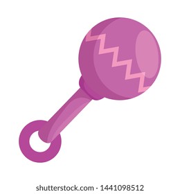 baby maraca pacifier isolated icon