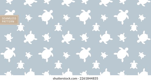 Baby marine seamless vector pattern with turtles for textiles, wrapping paper, backgrounds, covers