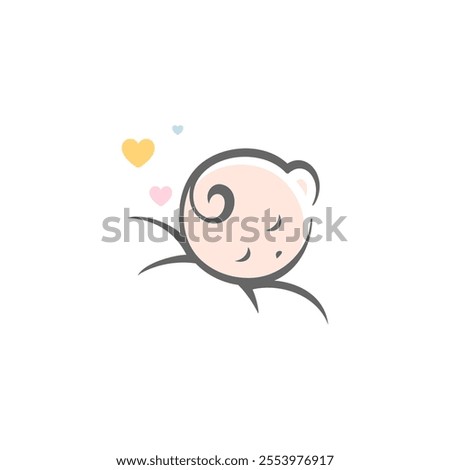 baby mascot logo sleeping cloud pillow comfortably. Sweet dream illustrations. cute baby sleep