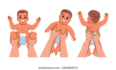 baby massage vector. child infant, mother care, body little, mom kid, cute skin baby massage character. people flat cartoon illustration