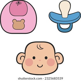 Baby and Maternity cute simple Icon Arts for mother and baby themed vector art