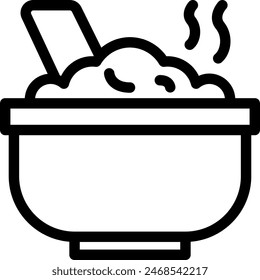 Baby meal hygiene icon with black outline style. meal, child, food, baby, kid, healthy, nutrition. Vector Illustration